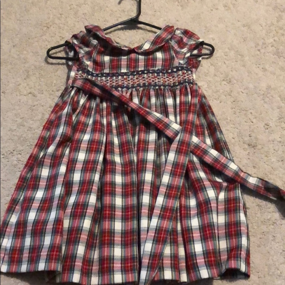 Smocked Christmas Plaid Dress